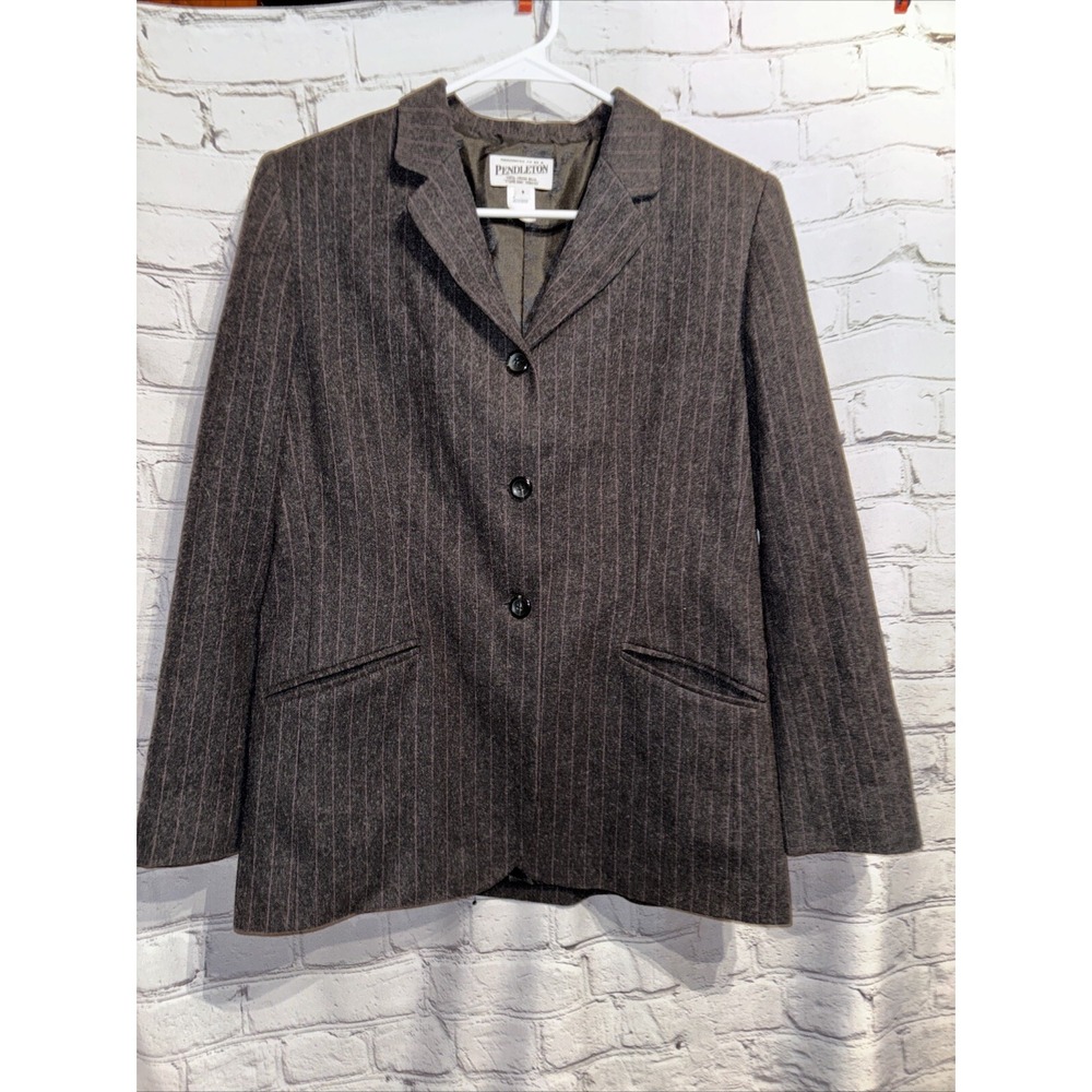 Pendleton Women's 100% Virgin Wool Pinstripe Blazer Size 8